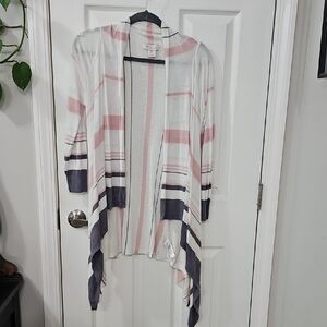 Striped Pink and Gray Women's Sweater
